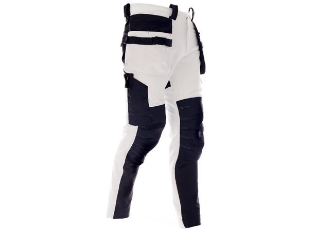 Norlight Malerbukse Tor Hvit 44 m/håndverkslommer Fullstretch 